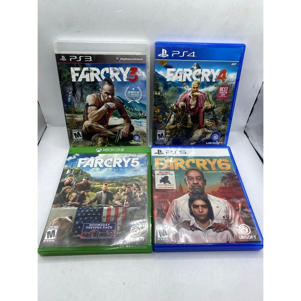 Far Cry 3, 4, 5, 6 PS4 PS5 Xbox One PS3 four game bundle